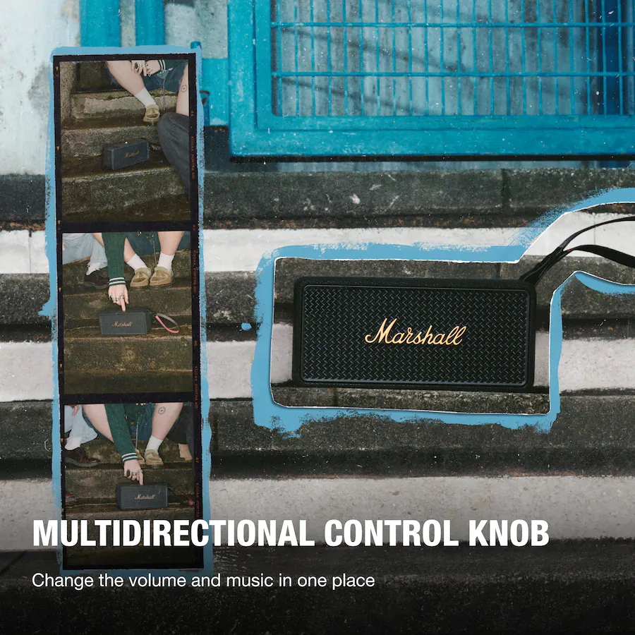 Marshall - Middleton II Portable Bluetooth Speaker with Rugged Waterproof / Dust-proof Wireless Design - Black/Brass - Image 3