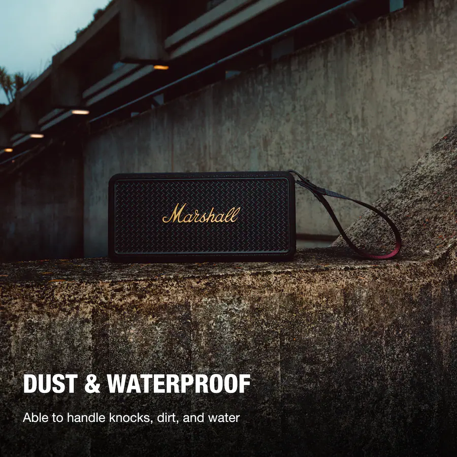 Marshall - Middleton II Portable Bluetooth Speaker with Rugged Waterproof / Dust-proof Wireless Design - Black/Brass - Image 2