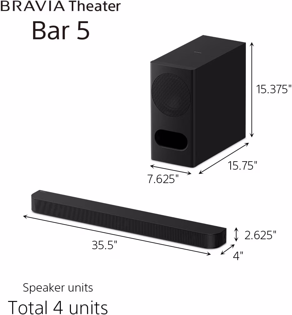 Sony HT-BC50 3.1 - BRAVIA Theater Bar 5 with wireless subwoofer, Dolby Atmos/DTS:X - Image 8